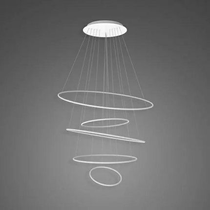 Altavola Design Lampa Wisząca Ledowe Okręgi No.5 120Cm 4K Ściemnialna Biała