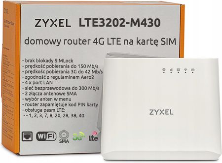 Zyxel Lte3202 Router Wifi 3G 4G Lte Sim Bridge Sma (LTE3202M430)