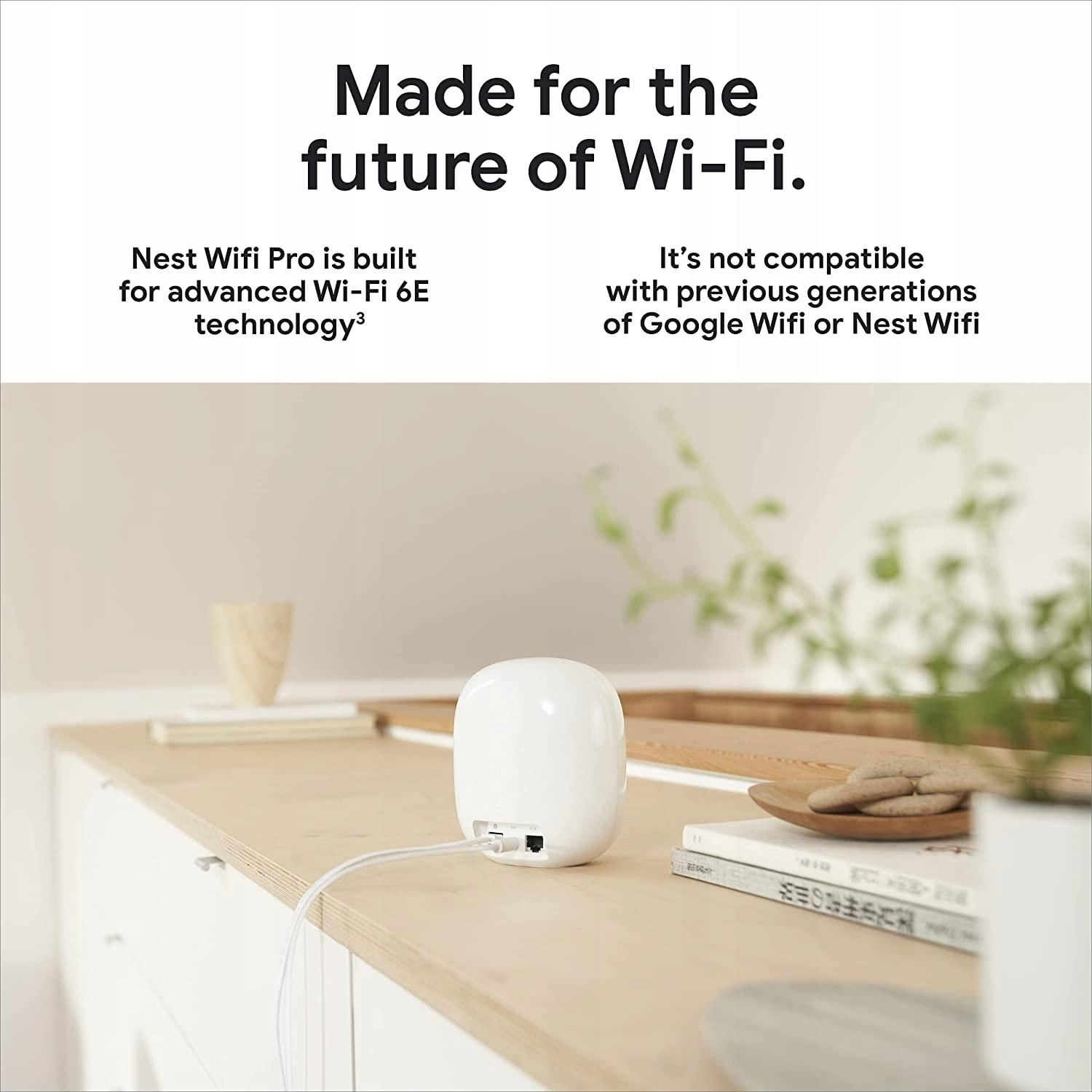 最新Google Nest Wifi Pro 6E Wi-Fi ルーター2台 Google Nest Wifi Pro 6E Routers (2-pack) Tri-band mesh Wi-Fi