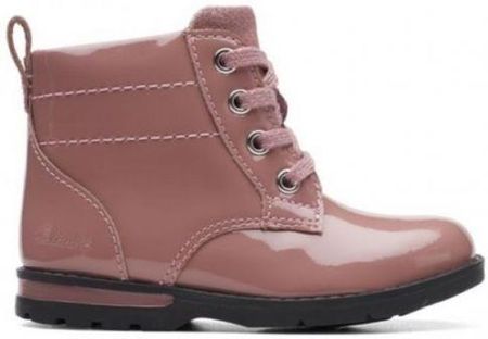 Dziecięce buty zimowe Clarks Dabi Lace G kolor pink patent leather 26169255