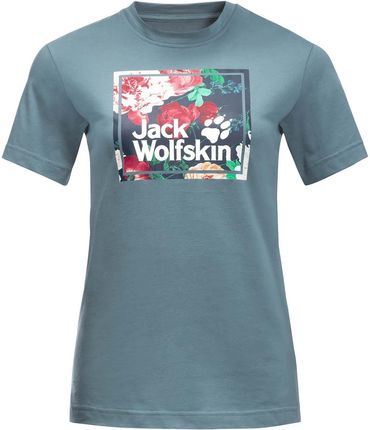 Damska Koszulka Jack Wolfskin Flower Logo T W 1808341-6167 – Szary