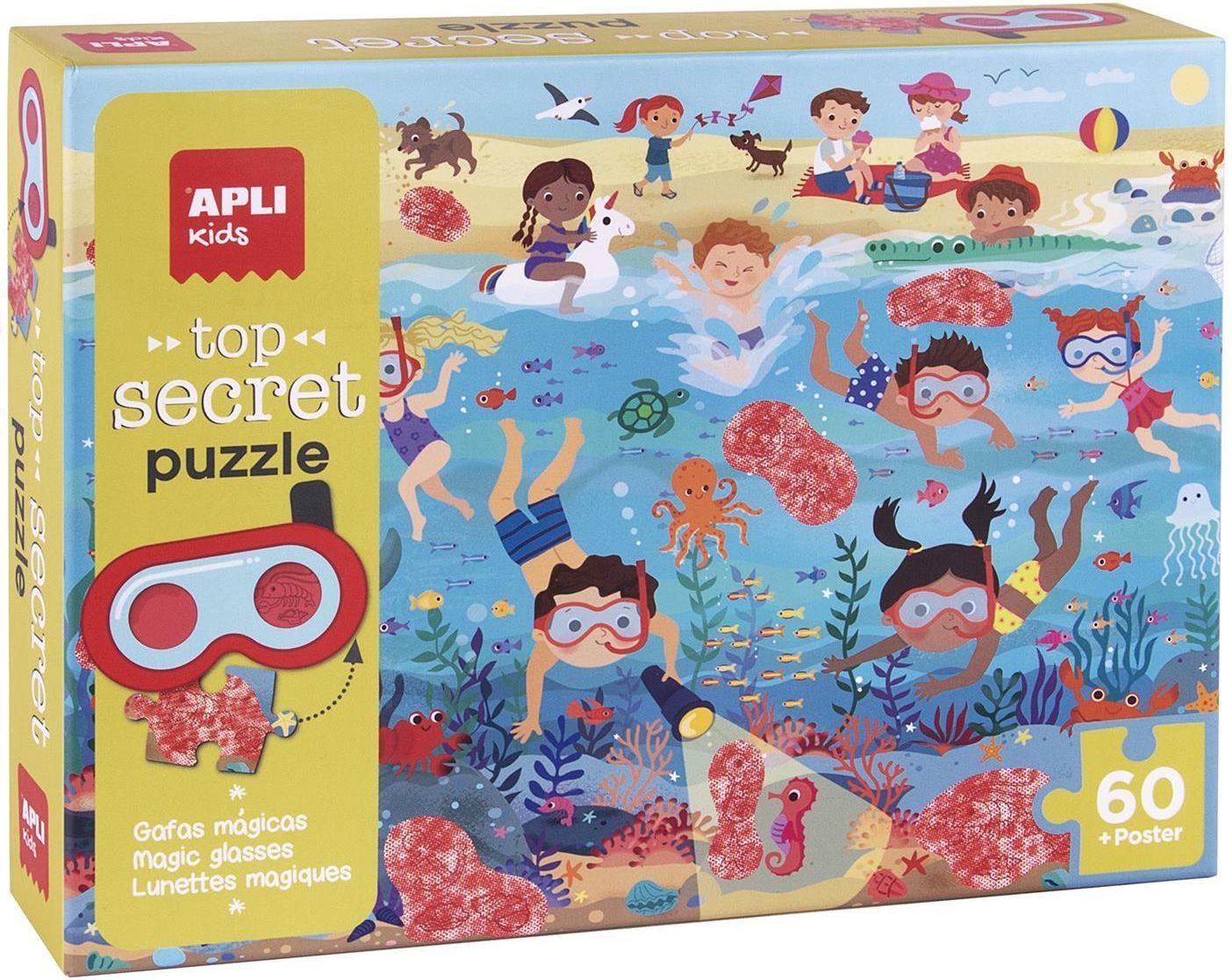 Apli Kids Puzzle, 18507 – Wald-Motiv Mit 104 Teilen, Inkl. Poster & Suchspiel, Für Kinder
