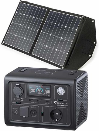 BLUETTI EB3A (600W/268Wh) + WATTSTUNDE WS90SF+ 90W Panel fotowoltaiczny – Zestaw solarny