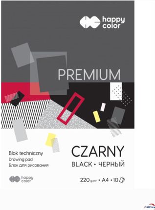 Blok Techniczny Czarny A4 Premium 220G Happy Color Pakiet 20Szt.