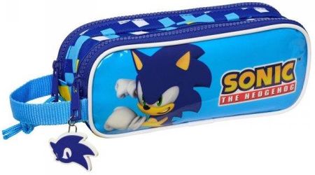 Sonic Piórnik Podwójny Speed Niebieski 21X8X6Cm