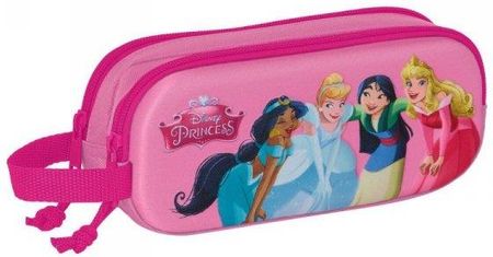 Princesses Disney Piórnik Podwójny 3D Różowy 21X8X6Cm
