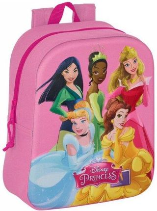 Princesses Disney Plecak Szkolny 3D Różowy 22X27X10Cm