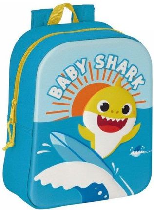Baby Shark Plecak Szkolny 3D Niebieski 22X27X10Cm