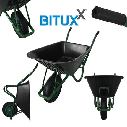 Taczka Ogrodowa Bituxx z czarną misą PVC i pompowanym kołem BITUXX®