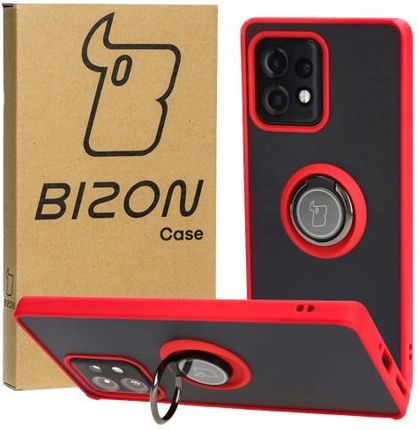 Etui Bizon Case Hybrid Ring do Motorola Moto Edge 40 Pro, czerwone