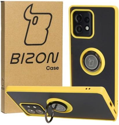Etui Bizon Case Hybrid Ring do Motorola Moto Edge 40 Pro, żółte
