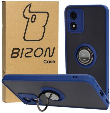Etui Bizon Case Hybrid Ring do Motorola Moto E13, granatowe