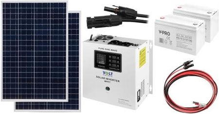 Off-gridowy zestaw solarny 1400W - Panele 110W, 2xGEL 110AH, Przewody do połączenia, Zasilacz awaryjny SinusPRO 2000S 24V + 40A MPPT Inwerter Solarny