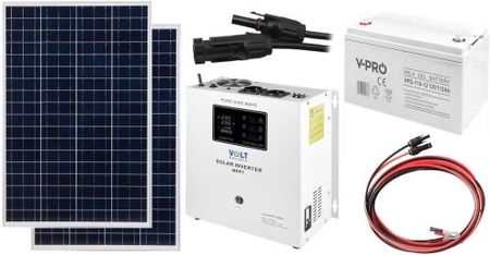 Off-gridowy zestaw solarny 1050W - Panele 110W, GEL 110AH, Przewody do połączenia, Zasilacz awaryjny SinusPRO 1500S 12V + 40A MPPT Inwerter Solarny