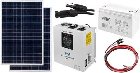 Off-gridowy zestaw solarny 700W - Panele 110W, GEL 110AH, Przewody do połączenia, Zasilacz awaryjny SinusPRO 1000S 12V + 40A MPPT Inwerter Solarny