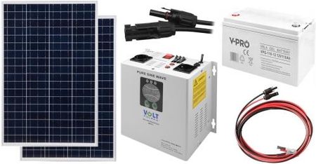 Off-gridowy zestaw solarny 500W - Panele 110W, GEL 110AH, Przewody do połączenia, Zasilacz awaryjny SinusPRO 800S 12V + 30A MPPT Inwerter Solarny