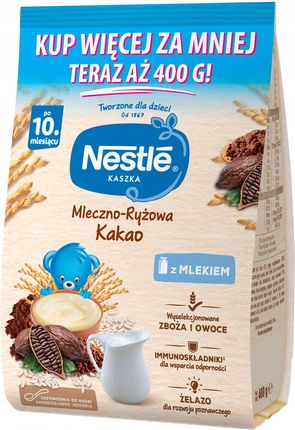 NESTLE Kaszka mleczno-ryżowa Kakao dla niemowląt po 10 miesiącu 400g