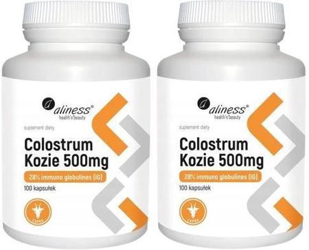 Zestaw 2x Colostrum Kozie 28% IG 500 mg Aliness