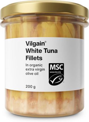 Vilgain Filety Z Białego Tuńczyka W Organicznej Oliwie Z Oliwek Extra Virgin 200g