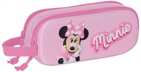 Minnie Mouse Piórnik Podwójny 3D Różowy 21X8X6Cm