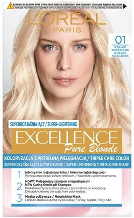 Loreal Excellence Pure Blonde Krem Koloryzujący 01 Ultra Jasny Naturalny Blond