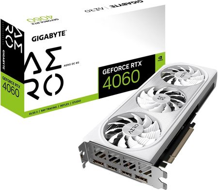Gigabyte GeForce RTX 4060 AERO OC 8GB GDDR6 (GVN4060AEROOC8GD)