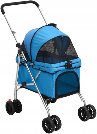 vidaXL Składany wózek dla psa, niebieski, 76x50x100cm