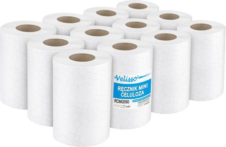Ręcznik papierowy celulozowy WELMAX Velisso MINI 2W BIAŁY 50m 12szt.