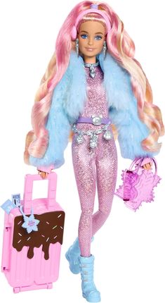 Barbie Extra Fly Zimowa w podróży z zimowymi ubrankami HPB16