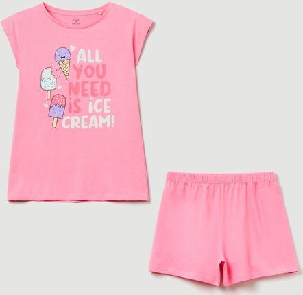 Letnia piżama dziecięca (koszulka + spodenki) OVS 1802867 146 cm Różowy (8056781092170_EU)