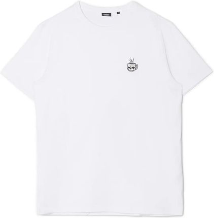 Cropp - Biały T-shirt z haftem - Biały