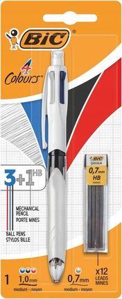 Bic Długopis 4 Colours + Refill +12szt. Grafitów