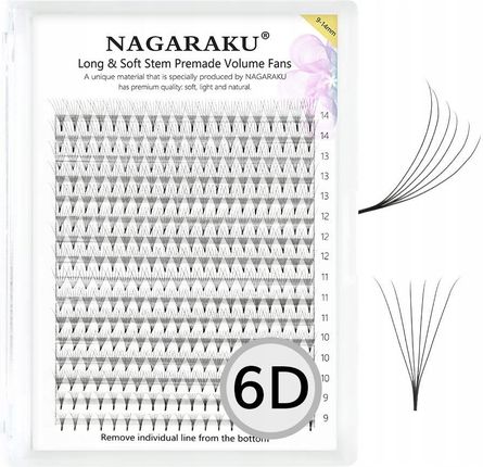 Nagaraku Rzęsy Kępki Mix 6D D 0.07 9-14Mm 320Szt.