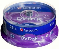 Zdjęcie Verbatim DVD+R 4.7GB 16x Cake 25szt MATT SILVER - Stoczek Łukowski