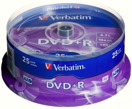 Verbatim DVD+R 4.7GB 16x Cake 25szt MATT SILVER