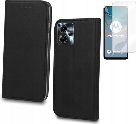 Martech Etui Z Klapką Motorola Moto G13 /G23 Czarny +Szkło