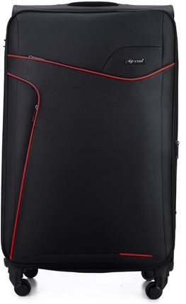 Duża walizka miękka L Solier STL1651 czarno-czerwona