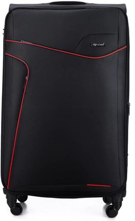 Duża walizka miękka XL Solier STL1651 czarno-czerwona