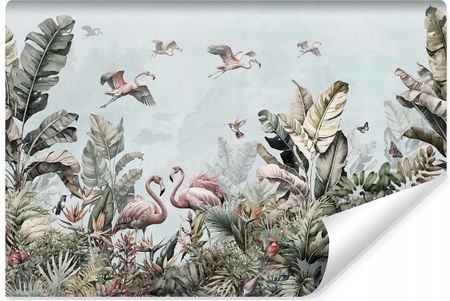 Muralo Flamingi Dżungla Liście Palmy 360x240