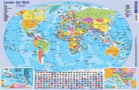 Podkładka Na Biurko Mapa Świat Polityczna/Länder Der Welt Schreibtischunterlage
