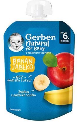 Gerber Deserek w tubce banan jabłko dla niemowląt po 6 miesiącu 80g