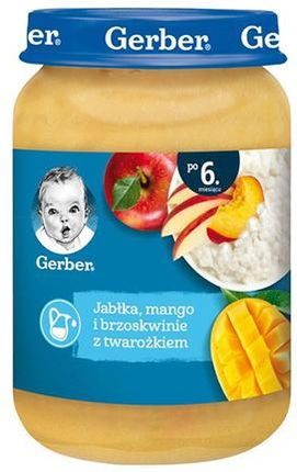 Gerber Deserek jabłka mango i brzoskwinie z twarożkiem dla niemowląt po 6 miesiącu 190g