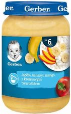 Gerber Deserek jabłka banany i mango z delikatnym twarożkiem dla niemowląt po 6 miesiącu 190g