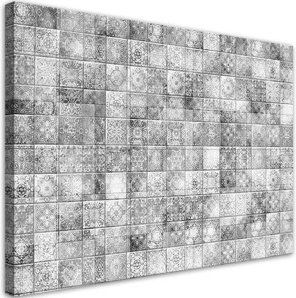 Feeby Obraz Na Płótnie Orientalna Mozaika Na Szarych Kafelkach 100X70