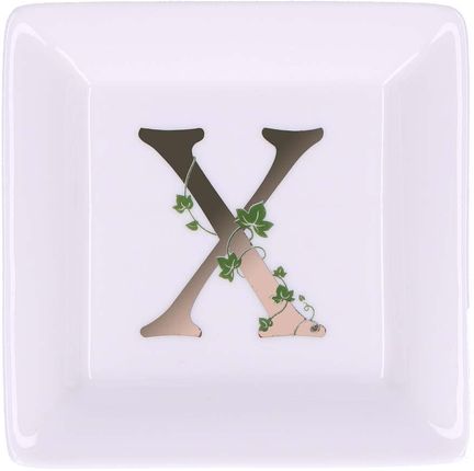 La Porcellana Bianca - Talerzyk kwadratowy z literą X 10 cm Adorato
