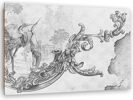 Feeby Obraz Deco Panel Dzikie Ptaki I Liście Na Orientalnym Fresku 90X60