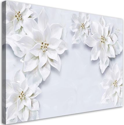 Feeby Obraz Na Płótnie Śnieżno Białe Kwiaty Rośliny 60X40