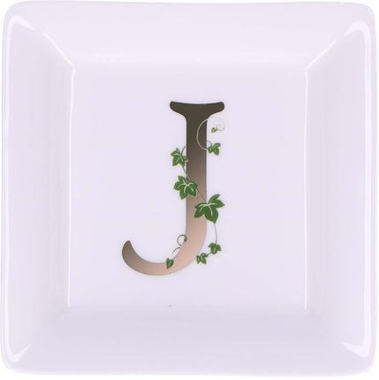 La Porcellana Bianca - Talerzyk kwadratowy z literą J 10 cm Adorato