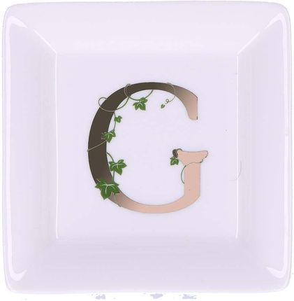La Porcellana Bianca - Talerzyk kwadratowy z literą G 10 cm Adorato