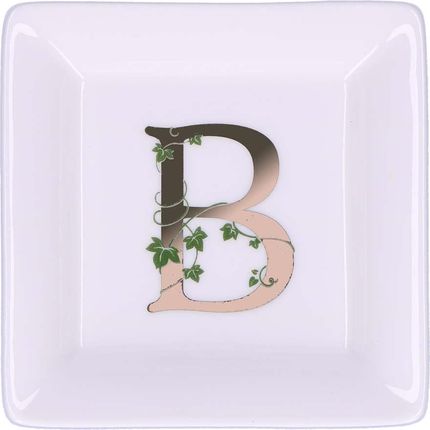 La Porcellana Bianca - Talerzyk kwadratowy z literą B 10 cm Adorato
